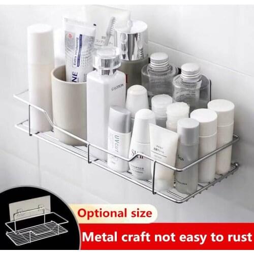 Wrought iron bathroom rack free punch toilet shampoo storage rack wall-mounted washstand finishing rack