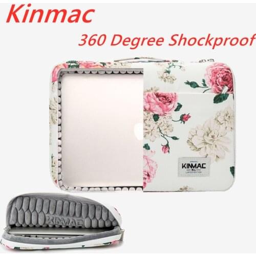 Kinmac Brand Laptop Bag 12,13,14,15,15.6,Lady peony Briefcase Sleeve Case For Macbook Air Pro 13.3,15.4 Notebook,Dropship V074
