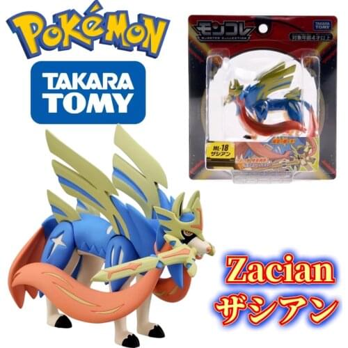 TOMY-Genuine Original Pokemon Sword And Shield Very Delicate Zacian Toys Figures Anime Excellent Childrens Gifts Collectio