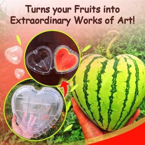Magic Heart-shaped Watermelon Growth Molds Creative Fruit Growing Shaping Mould Special Shape Surprise Plastic Molds 21 X 21cm