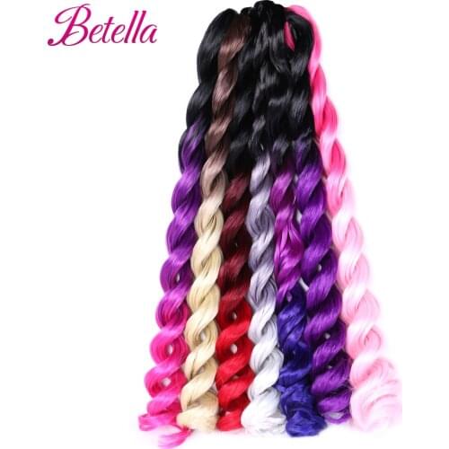 Betella Crochet Braids Hair Bundles Ombre Braiding Hair Deep Wave Braiding Crochet Braids Blonde Grey Color Bulk Hair Extensions