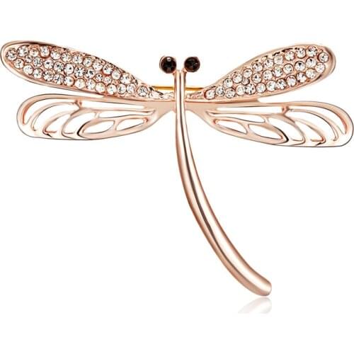 Crystals Dragonfly Brooches for Women Pins Rhinestone Lapel Pin Scarf Brooch Broche Christmas Gifts Top Quality Animal Badge