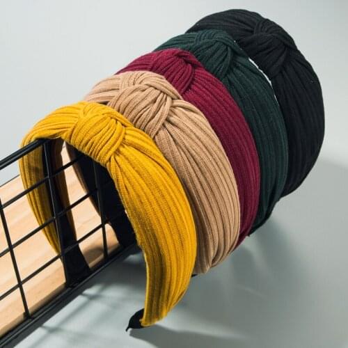 Women ' s Printed Fabric Headbands Knotted Hairband For Women Hair Accessories Girl Hair Bands Stripe Head Wrap Korean