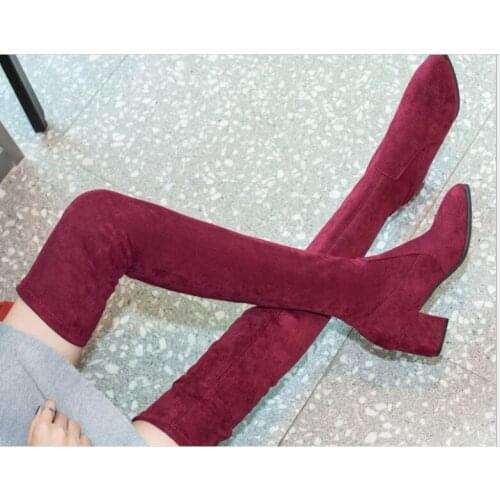 Women boot autumn witer Faux Suede Pointed Women Over The Knee Boots Sexy High Heels Shoes Woman Female High Boots