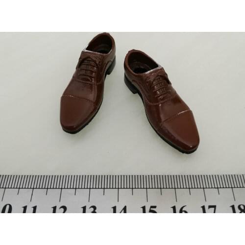 1/6th Soldier Chocolate Color Leather Shoes Model for 12" Action Figure Doll