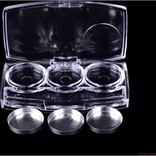 1Set 3g Empty Plastic Cosmetic Makeup Jar Pots Transparent Sample Bottles Eyeshadow Cream Lip Balm Container Eye Shadow Pans