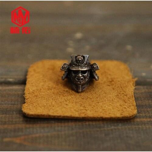 1PC EDC Decoration Accessory Pendant Outdoor Tool Retro Japanese Warrior Paracord Brass
