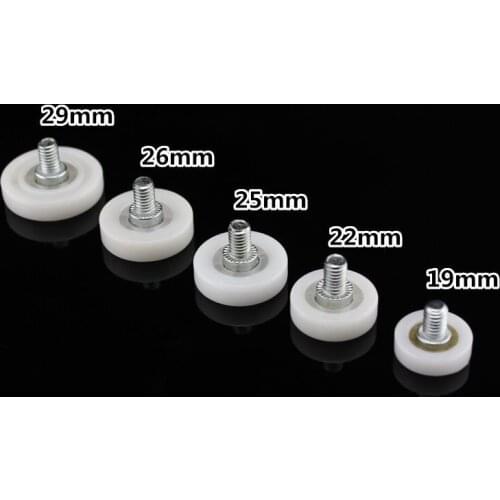 20PCS/LOT Diameter 19/22/25/26/29MM M6 Drawer bearing pulley wheels steel File cabinet door wheel Furniture moving nylon wheel
