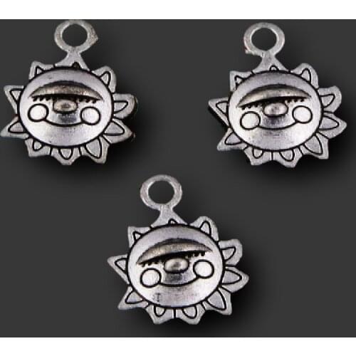 20pcs Antique silver color Hip-Hop Sunflower Baby Charm Earrings Necklace DIY Handmade Jewelry Fashion Alloy Pendants A432