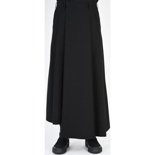 27-45 New 2020 Mens Hair Stylist fashion Irregular asymmetric Culotte Wide Leg Pants plus size costumes