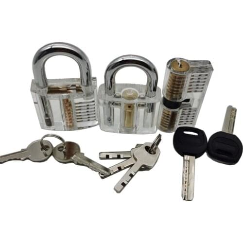 3pcs/lot transparent cutaway view of practice lock set for beginner training locksmith supplies