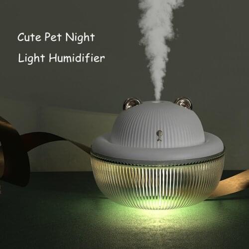 300ML Cut Pet Ultrasonic Air Humidifier USB Water Aromatherapy Diffuser Colorful LED Lamp for Car Mini Humidificador Diffusor