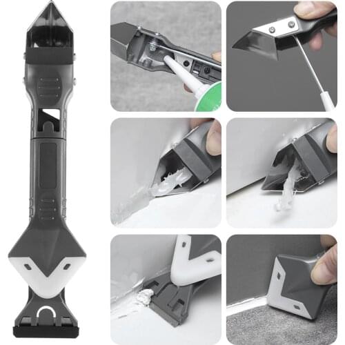 5 In 1 Trowel Remover Caulk Finisher Sealant Smooth Scraper Grout Kit Glass Glue Angle Scrapers Corner Caulking Hand Tools