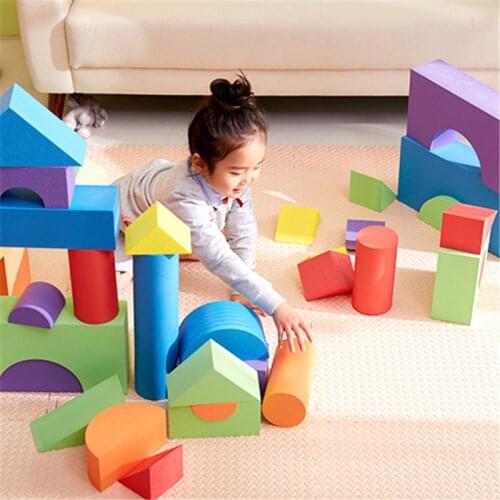 Kids Educational Toys Set 50pcs Building Blocks EVA Foam Blocks Software sponge Toys Sets Childrens Gifts