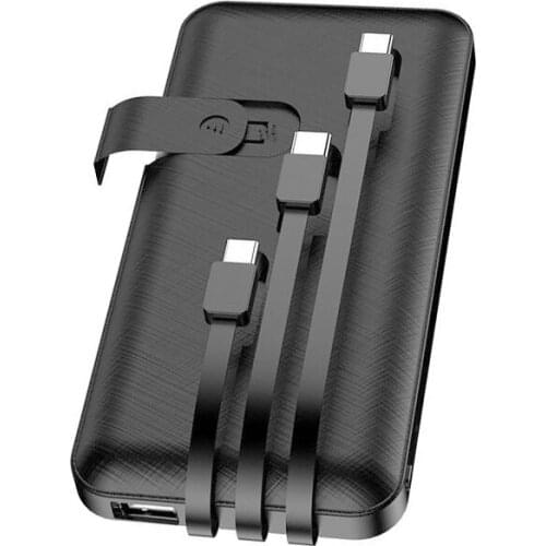 Self-Contained Charging Treasure Three-In-One 10000 mAh Ultra-Thin Portable Compact Fast Charging Mobile Power Phone Universal