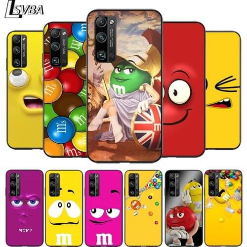 Cute M&M Chocolate for Huawei Honor V30 20 Pro 20 10i X10 9S 9A 9C 9X 8X 10 9 Lite 8A 7C 7A Pro Black Phone Case