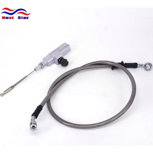 CNC Silver Hydraulic Clutch Cylinder Rod & 1200MM Hose For Street Bike Dirt Pit Bikes Motorcycle Motocross