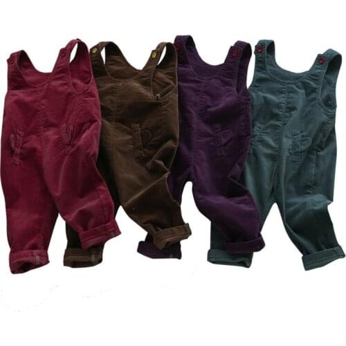 Baby Overalls Kids Boys Clothes Toddler Girl Casual Strap Pants Baby Boys and Girls Corduroy Overalls Newborns Cartoon Overalls