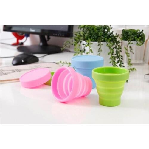 Travel folding cup telescopic cup silicone Tumbler portable travel wash cup outdoor lin2417