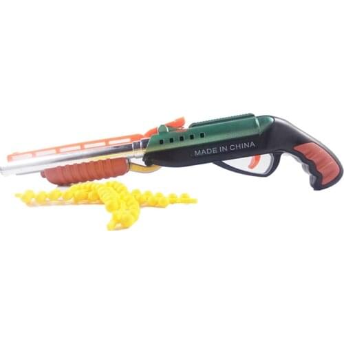 Soft Bullet Toy Gun Double-barreled Plastic Repeater Pistols Air Gun Bendable with Bullets Gift for Children