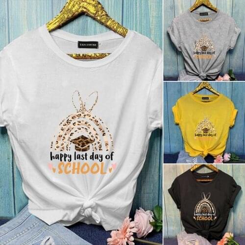 Soft Premium Fabric Happy Last Day Of School Teacher Shirt End Of School Graduation Graphic T Shirts