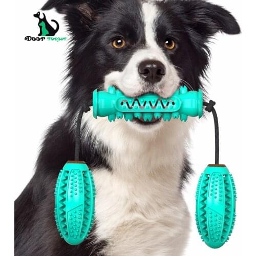 Feed Interactive Pet Supplies Dog Toys Grinding Stick Biting Bone Toothbrush with Rope with Rope Dumbbell Ball Dogs Toys DT-014