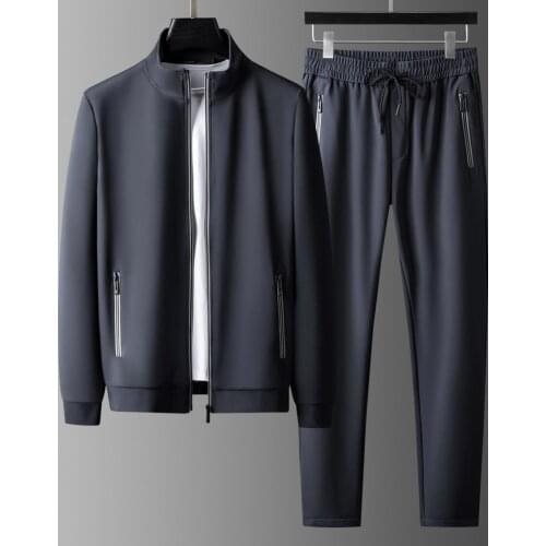 JSBDWe recommend high quality elastic breathable two-piece autumn handsome long sleeve stand collar mens leisure sports suit