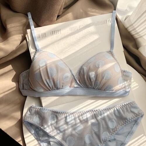 Classic wave pattern underwear bra set retro fashionable bras with sweetheart panties sets sexy lace lingerie hollow bow briefs