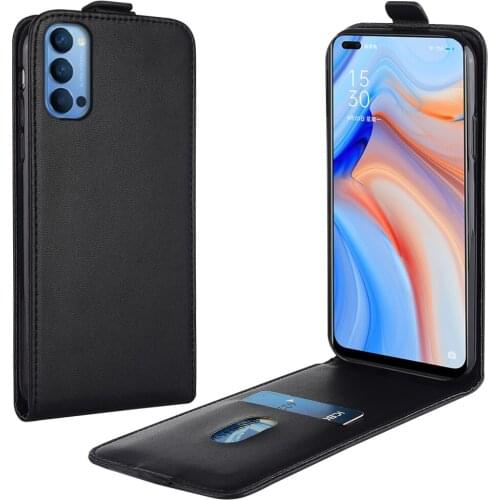 Flip Up and Down Leather Case for OPPO Reno4 5G PEDM00 CPH2207 CPH2145 Vertical Cover for OPPO Reno 4 5g Case Phone Bag
