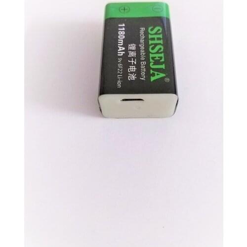 2pcs 9V 1180mAh lithium li-po li-ion rechargeable battery usb 9v bettery