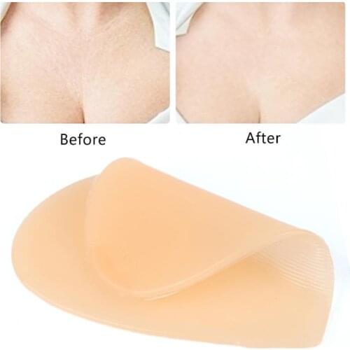 Reusable Women Skin Care Body Chest Anti Wrinkle Pads Skin Color Grade Silicone Heart Shaped Overnight Invisible Sticker