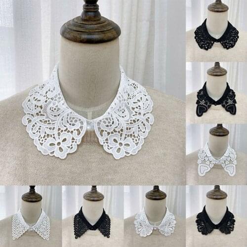 Fake Collar French Flower Neckline Sweet Hollow Scarf Around The Neck Lace Half Shirt Ladies Shirt Detachable Fake False Collar
