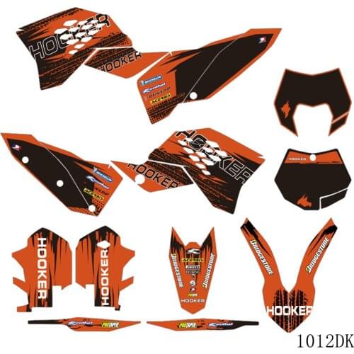 Full Graphics Decals Stickers Motorcycle Background Custom Number 3M For KTM EXC EXC-F 125 250 300 450 530 2008 2009 2010 2011