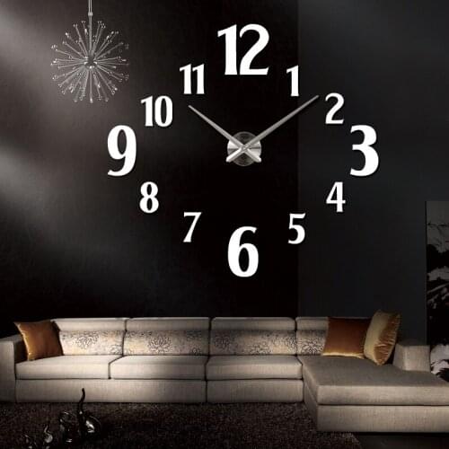New Wall Clock Clocks Watch Horloge Murale Diy 3d Acrylic Mirror Large Home Quartz Circular Needle Modern