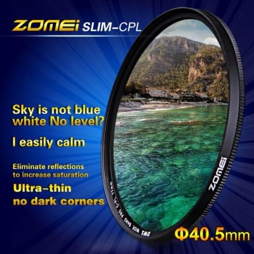 Original ZOMEI 40.5mm Ultra Slim Optical Glass PRO Digital CPL PL-CIR Circular Polarizing Polarizer Camera Lens Filters 40.5 mm
