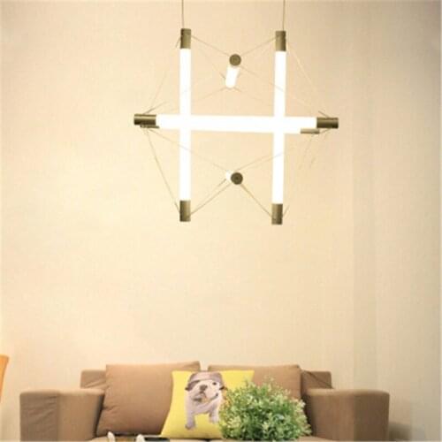 New Post-Modern Style Hanging Lamps Nordic INS Style Modern Minimalist Chandelier Restaurant Lighting Oblique Tube Chandelier