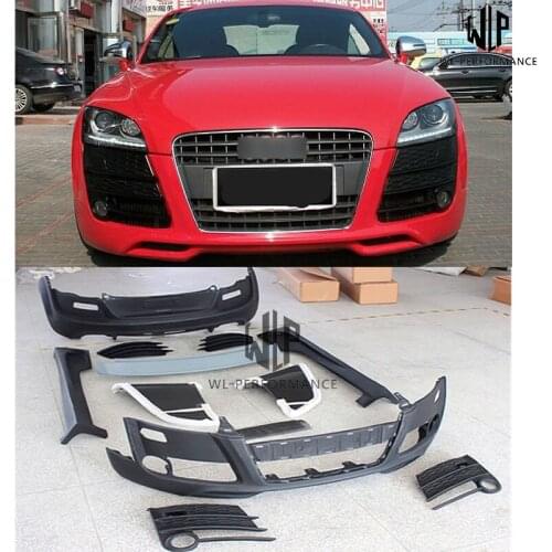 R8 PU Car body kit Front bumper Rear bumper Side skirts Side fenders Fog lamp grille For Audi TT TTS R8 style Car Styling 09-13