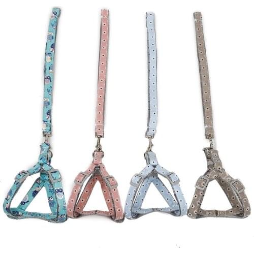 1/1.5cm Width Pet Puppy Daisy Printed Leash Nylon Adjustable Dog Cat Walking Harness Lead Rope Pet Supplies Accessories