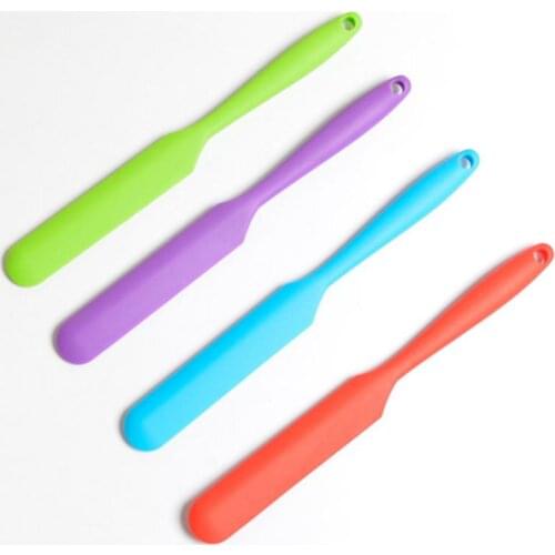 EZLIFE Random Color 1pcs Silicone Batter Spatula Cake kitchen Cake Mixer Baking Models Long Handled Scrape Decorating Cream O7K5