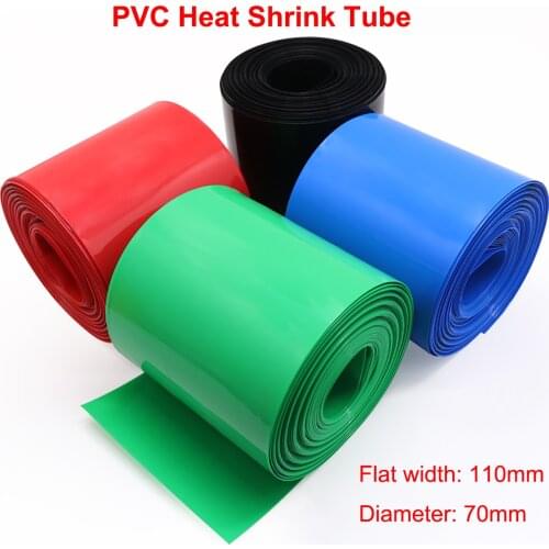 Width 110mm PVC Heat Shrink Tube Dia 70mm 18650 Lithium Battery Pack Insulated Film Wrap Protection Case Wire Cable Sleeve