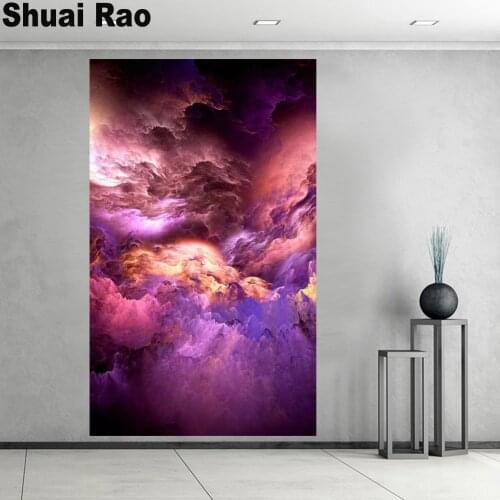 5d Cross stitch diamond painting cloudiness diy diamond embroidery landscape full round diamond stunning diy hand wallpaper