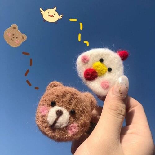 Japnese Kawaii Children Cute Nylon Cartoon Bear Scrunchies Hairpins Baby Girls Lovely Ornament Hair Clips Kids Hair Accessories