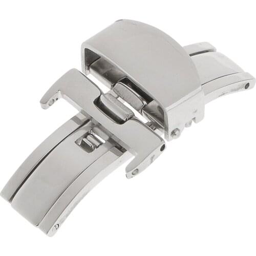 Stainless Steel Butterfly Clasp Watch Buckle Push Belt Strap Clasp 16/18/20/22 mm