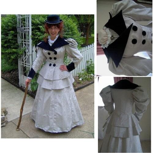 Custom-madeR-153 19 century Vintage costume 1860S Victorian Lolita/Civil War Southern Belle Ball Halloween dresses All size