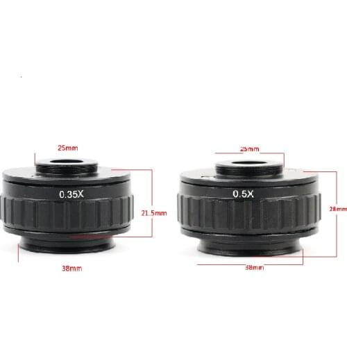 0.35X 0.5X CTV Adapter Lens Focus Adjustable 38mm Microscope Connector To C-Mount Video Camera