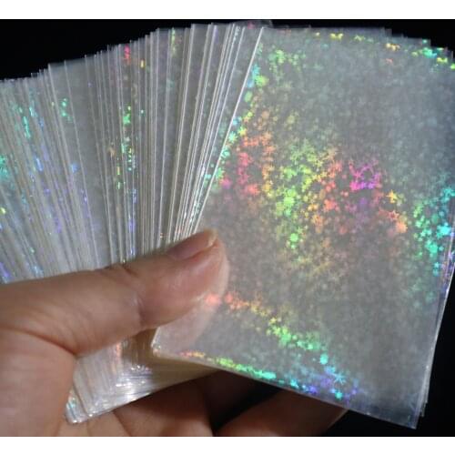 100PCS/BAG Laser Little Star Flashing Card Clear Sleeves Korea Idol Photo Holographic Protector Trading Shield Magic Card Cover