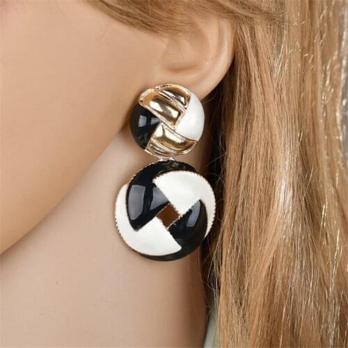 2019 Fashion Red Color Earrings For Women Trendy Jewelry Wedding Party Enamel Earrings Hanging Bohemian Big Earring Accessories