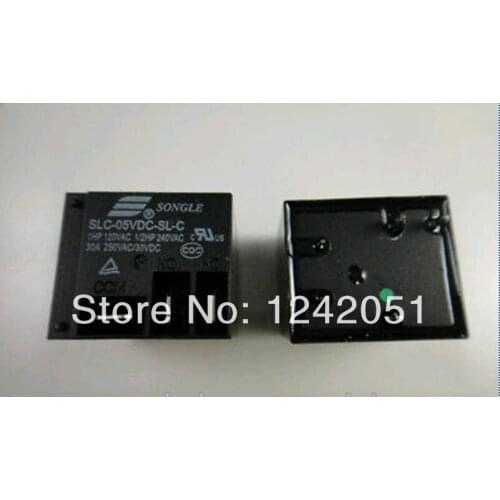 25pcs T91 SLC-5VDC-SL-C 5pin Black Electrical PCB Power Relay 30A 250VAC
