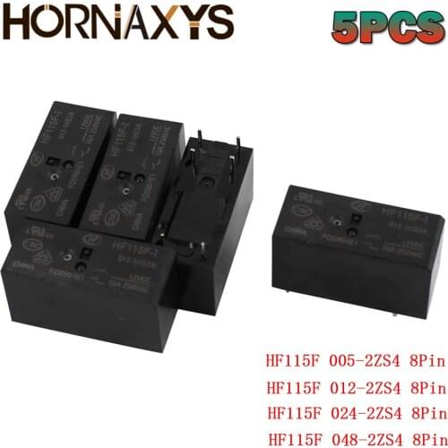 5pcs Relay HF115F 005-2ZS4 012-2ZS4 JQX-115F 024-2ZS4 HF115F-012-2ZS4-12VDC JQX-115F 024-2ZS4 005-2ZS4 DC5V 12V 24V 8A 250V 8Pin