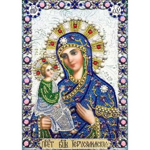 5D DIY Diamond Painting Full Circle Diamond Virgin and Girl drill cross stitch kit Diamond Painting Embroidery Mosaic Cross Stit